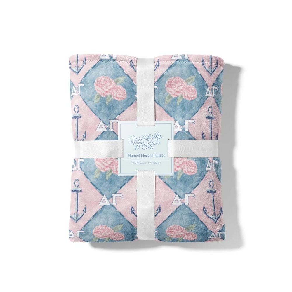 Delta Gamma Flannel Fleece Blanket